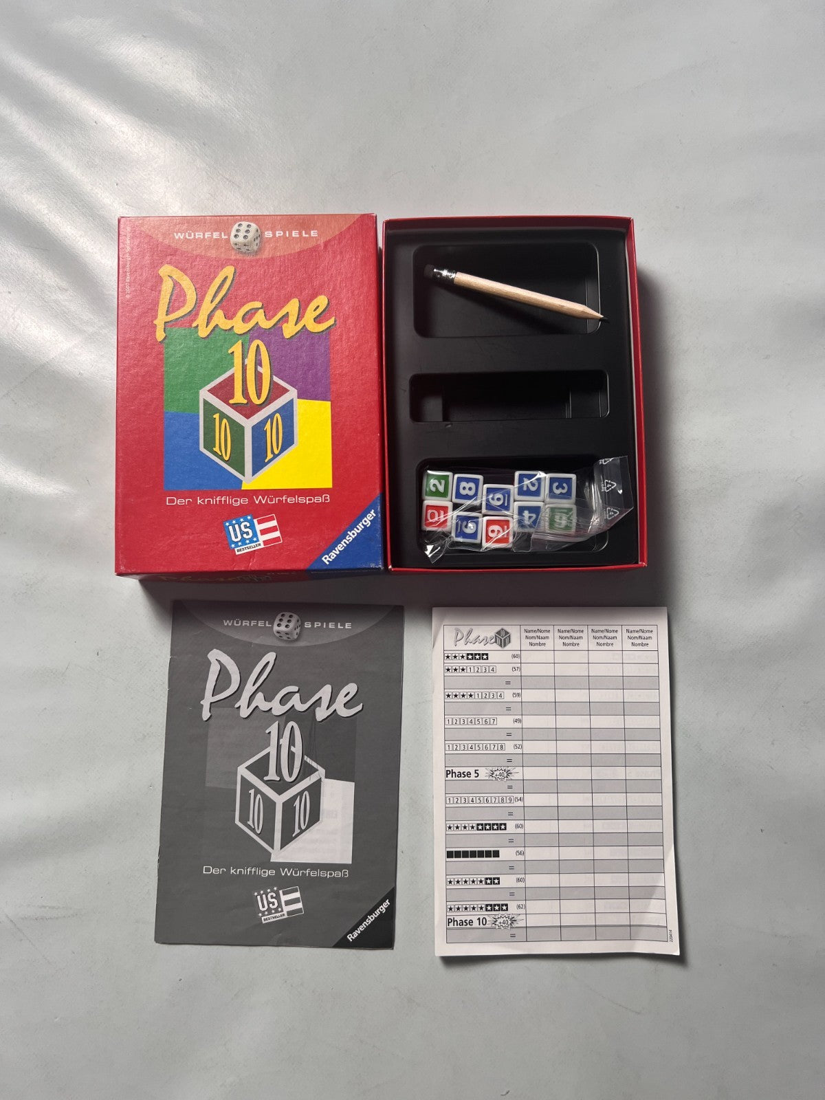 Phase 10 Würfelspiel Spiel Ravensburger Alte Version 2007  Vollständig - Ansicht 2