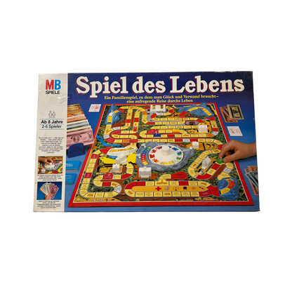 Spiel des Lebens MB 1984 Spiel blaue Ausgabe Brettspiel 2 Fahnen Vollständig - Ansicht 1