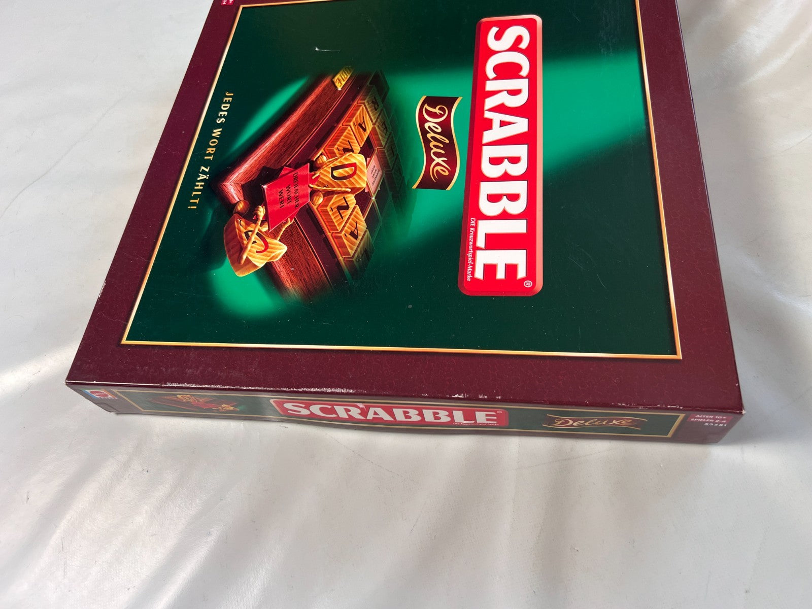 Scrabble Deluxe Spiel  Mattel 2008  Spielbrett drehbar + Holzrahmen Vollstäng - Ansicht 7