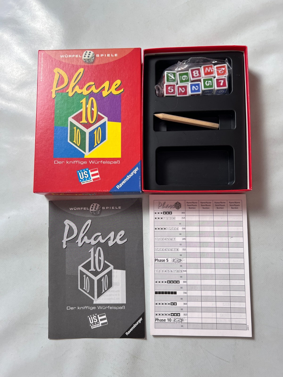 Phase 10 Würfelspiel Spiel Ravensburger Alte Version 2007 - Vollständig - Ansicht 2