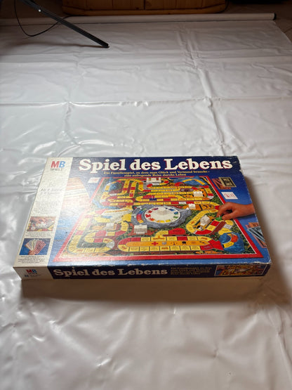 Spiel des Lebens MB 1984 Spiel blaue Ausgabe Brettspiel 2 Fahnen Vollständig - Ansicht 3