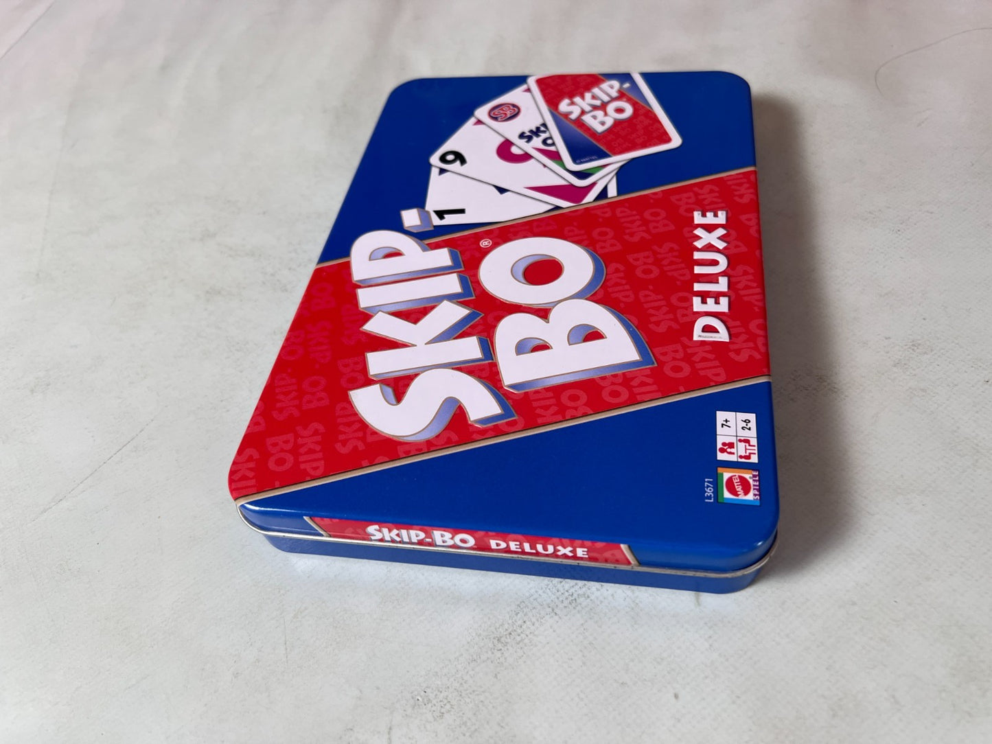 Skip Bo deluxe blau Metalldose Mattel 2006 Kartenspiel Spiel - Vollständig - Ansicht 5