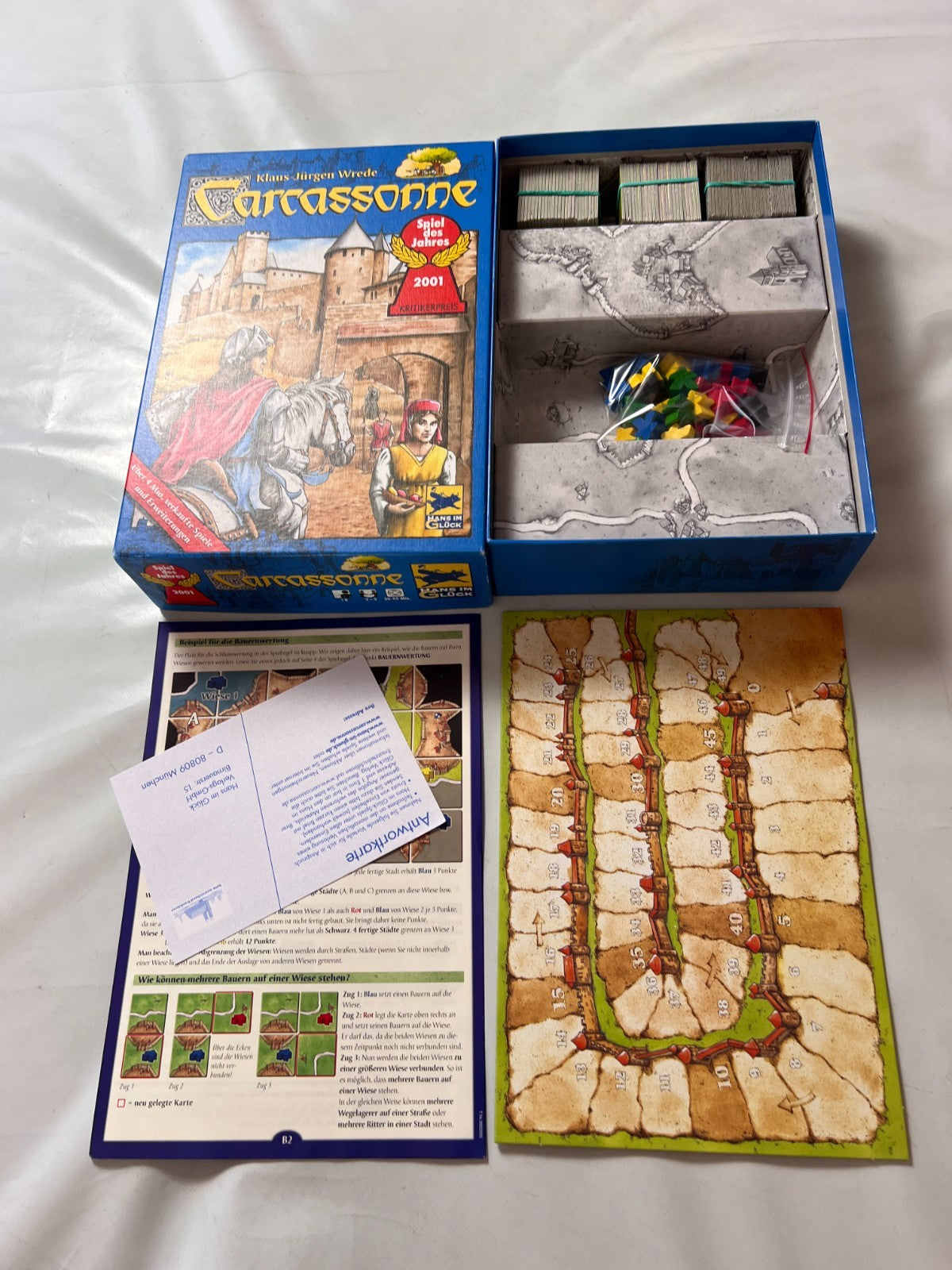 Carcassonne Hans im Glück2001 Altes Layout Legespiel Gesellschafts  Vollständig - Ansicht 3
