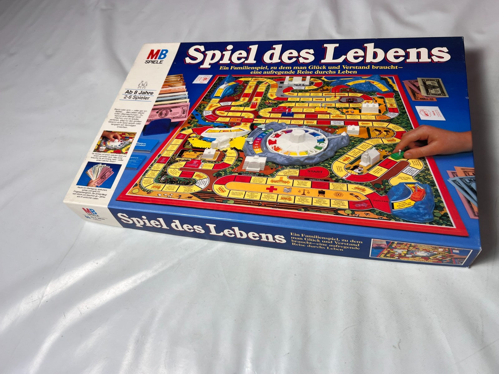 Spiel des Lebens MB 1984 Spiel blaue Ausgabe Brettspiel 2 Fahnen Vollständig - Ansicht 14
