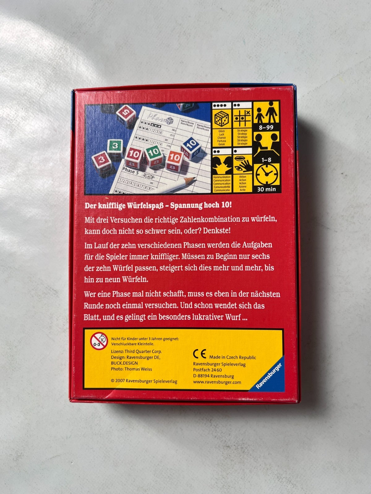 Phase 10 Würfelspiel Spiel Ravensburger Alte Version 2007  Vollständig - Ansicht 9