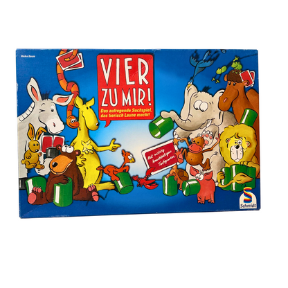 Vier Zu Mir! Brettspiel 90er Kinderspiel ASS 1996 Tierfiguren - Vollständig - Ansicht 1