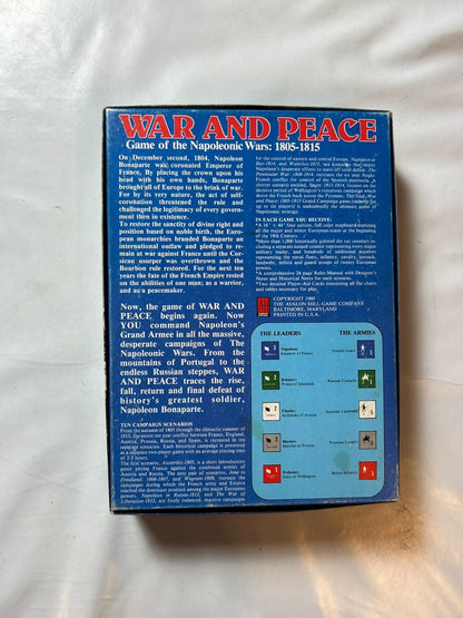 Avalon Hill 1980 War and Peace Brettspiel  Vollständig - Ansicht 12