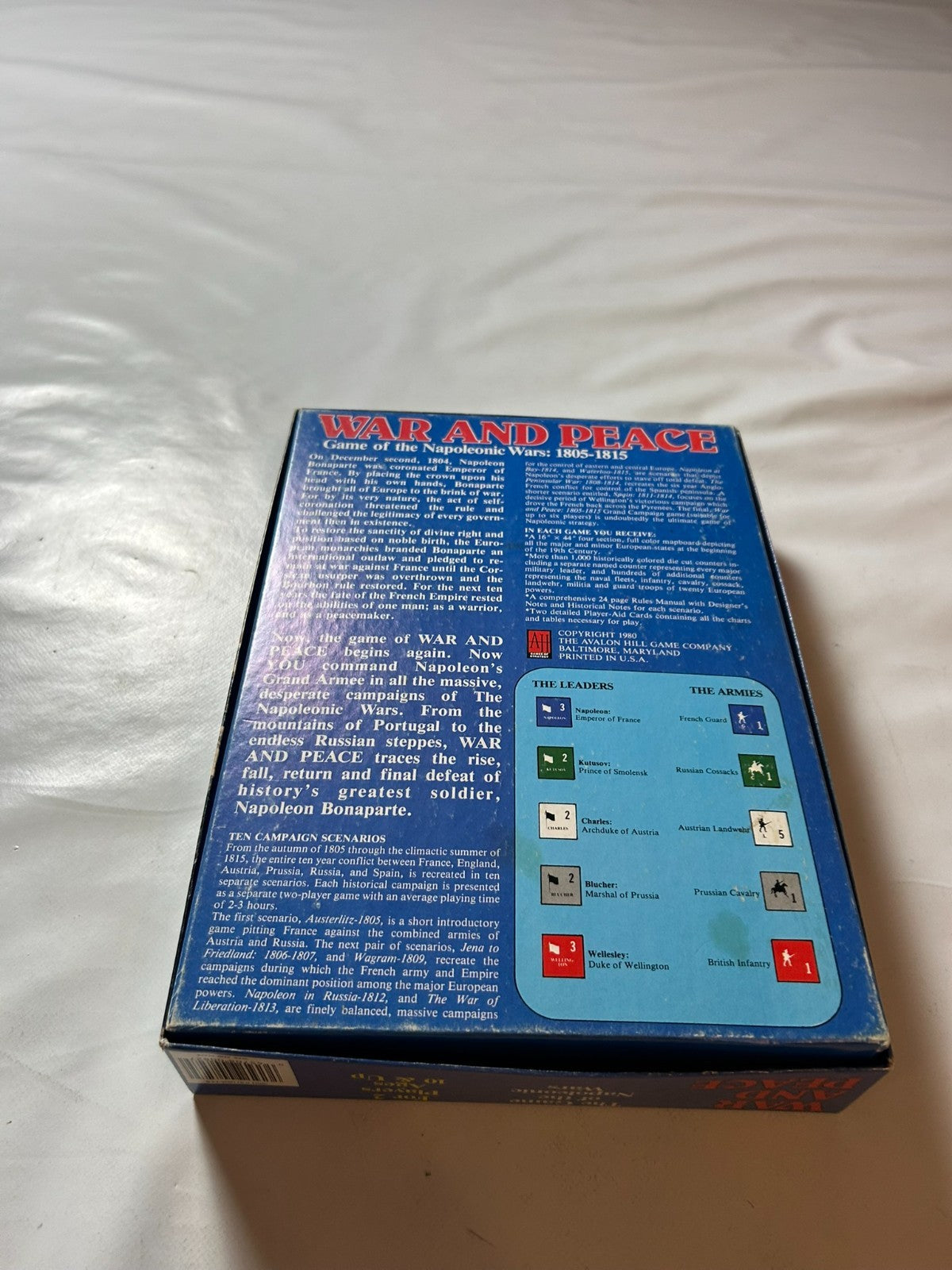 Avalon Hill 1980 War and Peace Brettspiel  Vollständig - Ansicht 13