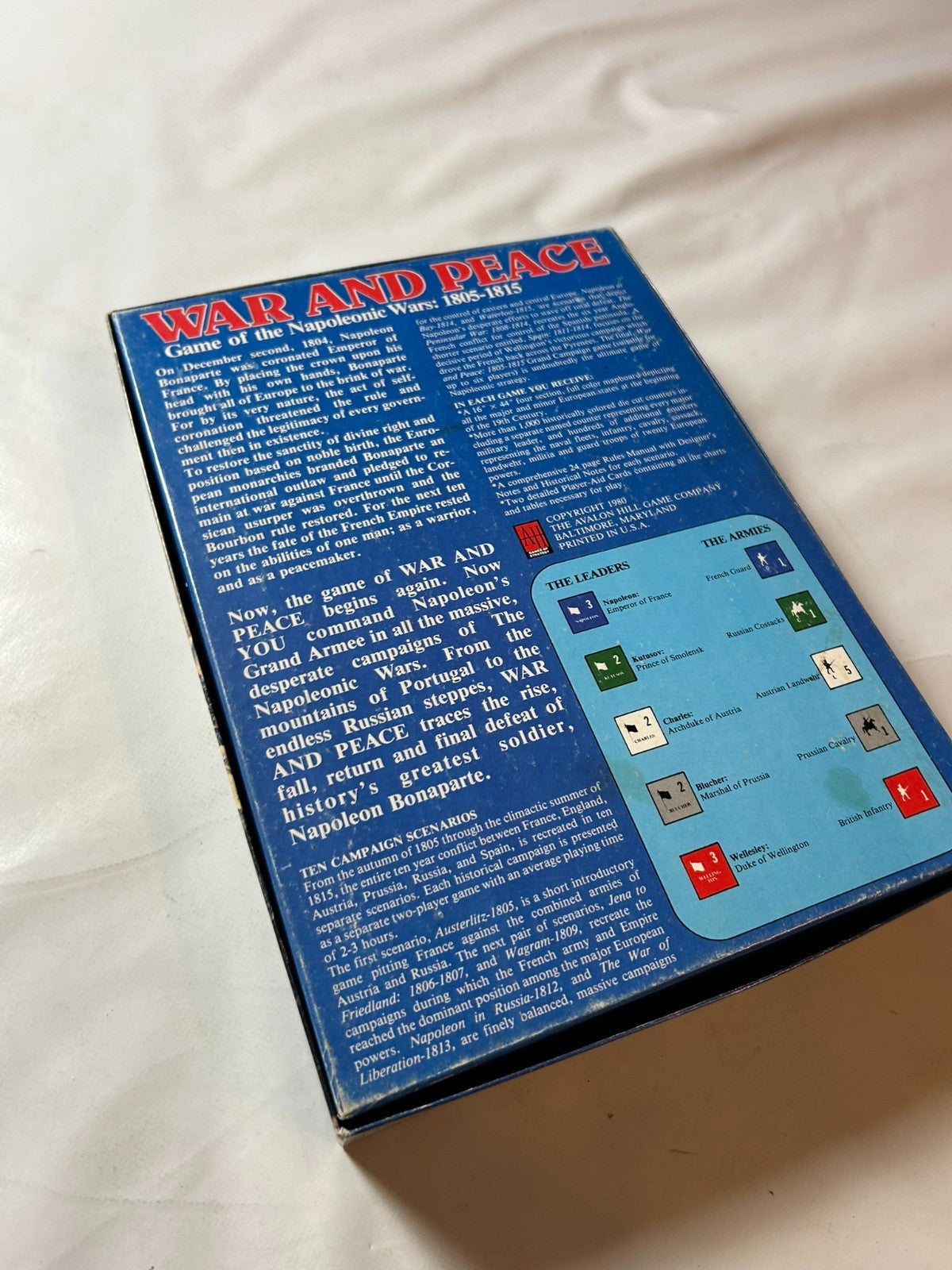 Avalon Hill 1980 War and Peace Brettspiel  Vollständig - Ansicht 15