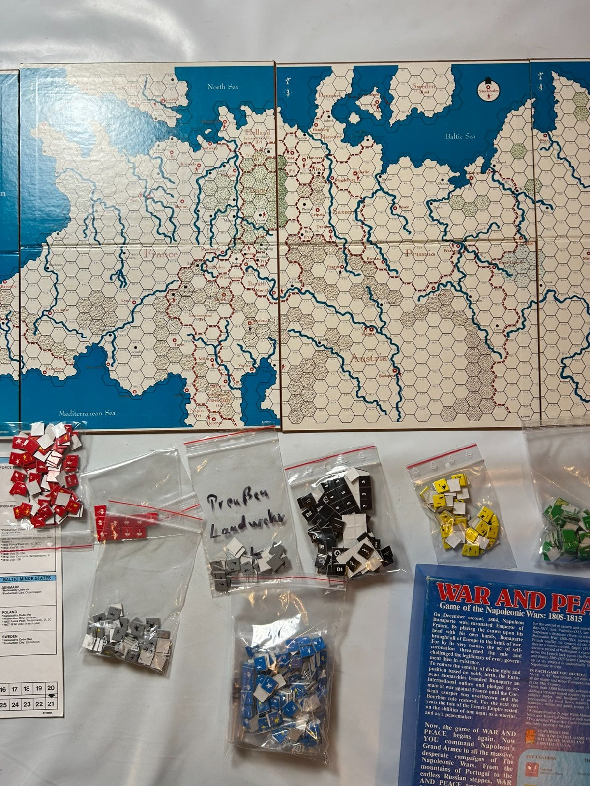 Avalon Hill 1980 War and Peace Brettspiel  Vollständig - Ansicht 8