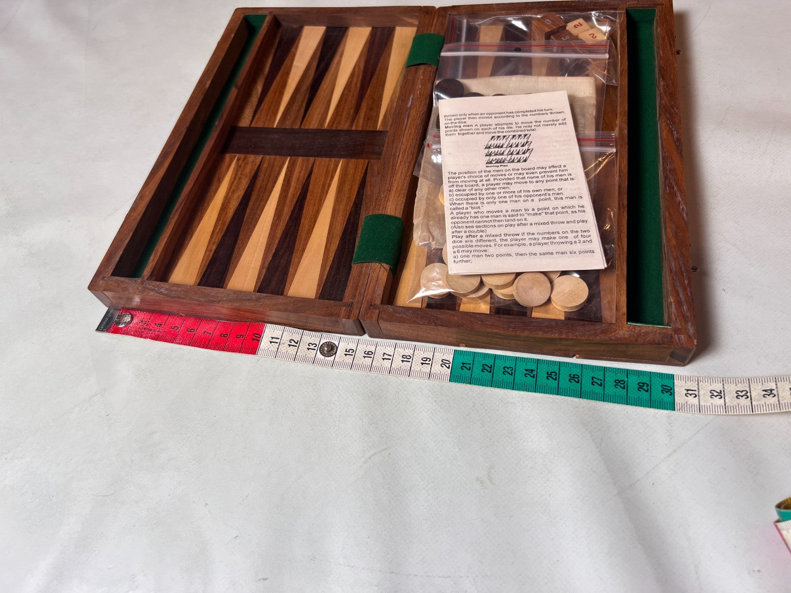 Backgammon Kofer Holz  25 x 16 cm geschlossen - Ansicht 3