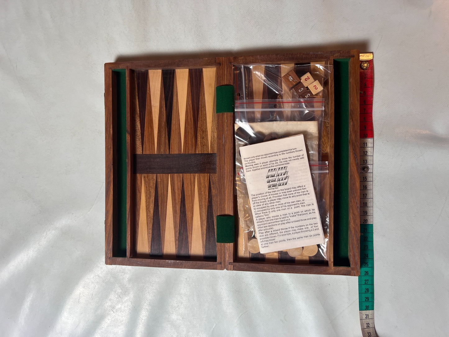 Backgammon Kofer Holz  25 x 16 cm geschlossen - Ansicht 4