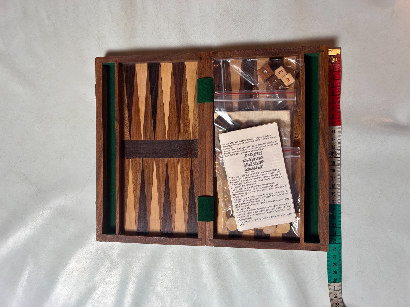 Backgammon Kofer Holz  25 x 16 cm geschlossen - Ansicht 4