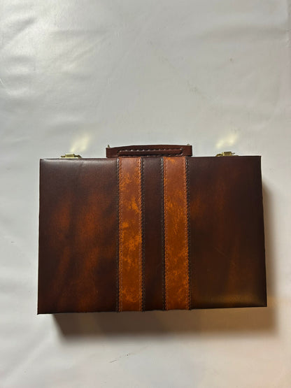 Backgammon Koffer - Braun 27x19cm geschlossen - Vollständig - Ansicht 2