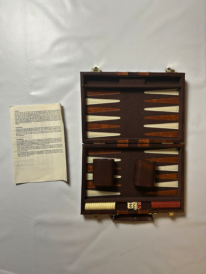 Backgammon Koffer - Braun 27x19cm geschlossen - Vollständig - Ansicht 6