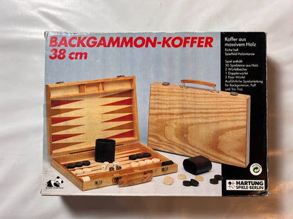 Backgammon Koffer HARTUNG Spiele 38 cm Vintage Eiche Hell Holz  Vollständig - Ansicht 9
