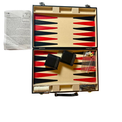 Backgammon Kunstleder-Koffer -Rot schwarz 36 x 27 cm geschlossen Simba - Vollst – SKU A10797 – Gesellschaftsspiel gebraucht kaufen bei Brettspielimperium