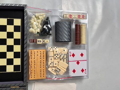 Backgammon Spiele Kunstleder-Koffer  26 x 23 cm geschlossen - Vollständig - Ansicht 3
