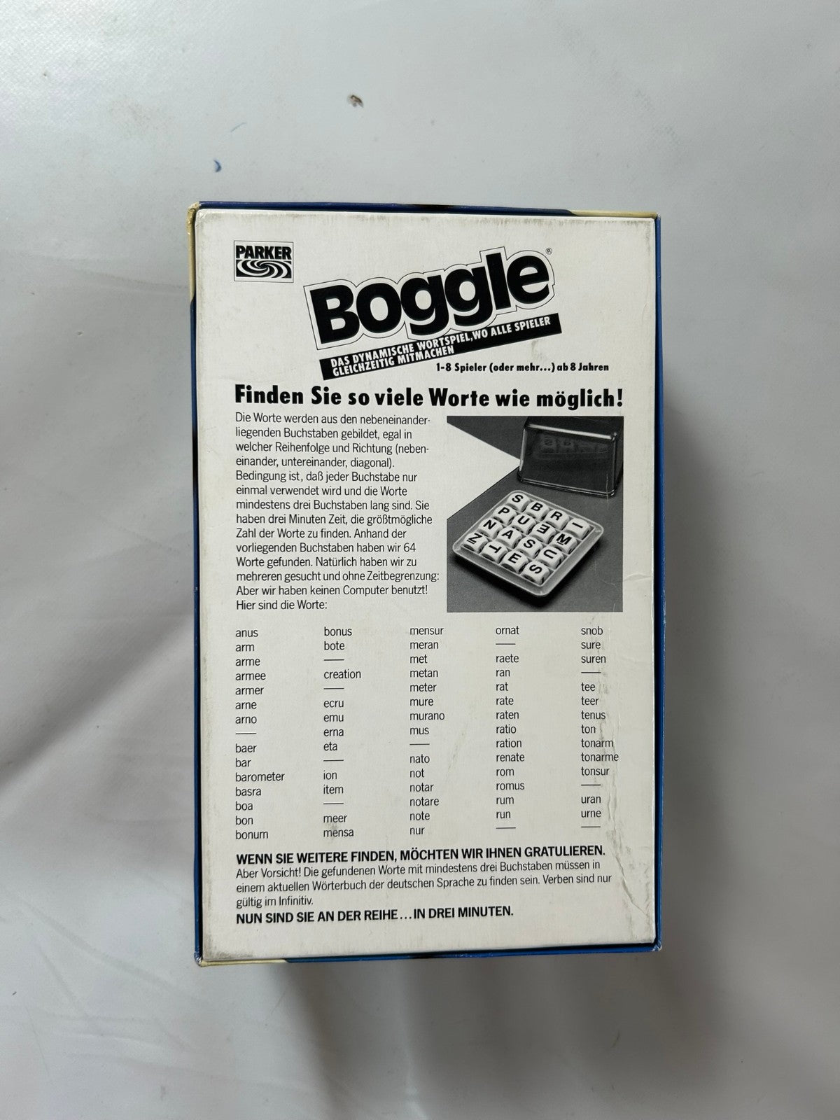 Boggle Kreuz und Quer durchs Wort Gewirr  PARKER  Deutsche 1985  Vollständig - Ansicht 10