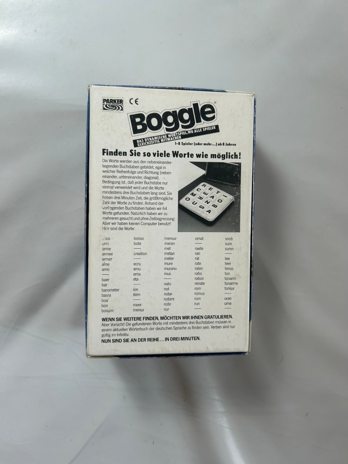 Boggle Kreuz und Quer durchs Wort Gewirr  PARKER  Deutsche 1985  Vollständig - Ansicht 8