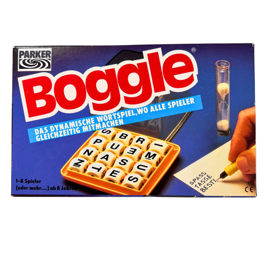 Boggle Kreuz und Quer durchs Wort Gewirr PARKER Deutsche 1985 – SKU A13906 – Gesellschaftsspiel gebraucht kaufen bei Brettspielimperium