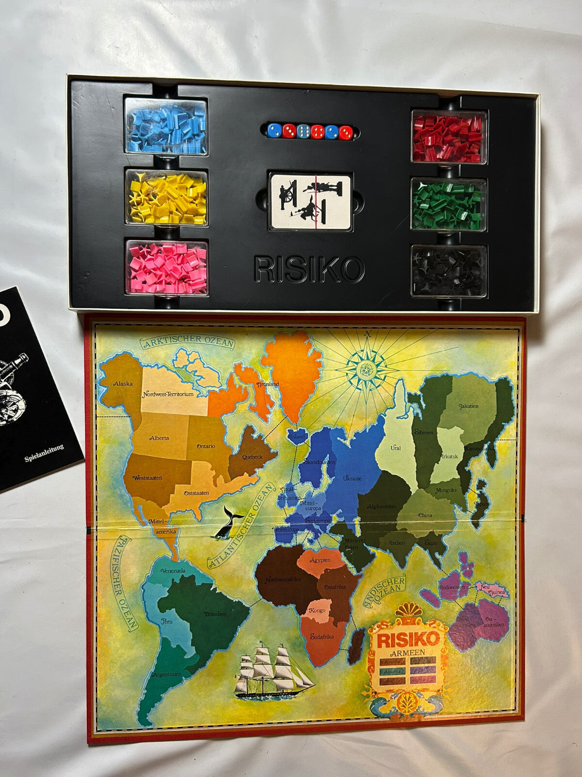 Brettspiel - RISIKO ERSTAUSGABE Schwarz - PARKER 1975 - Vollständig - Ansicht 5