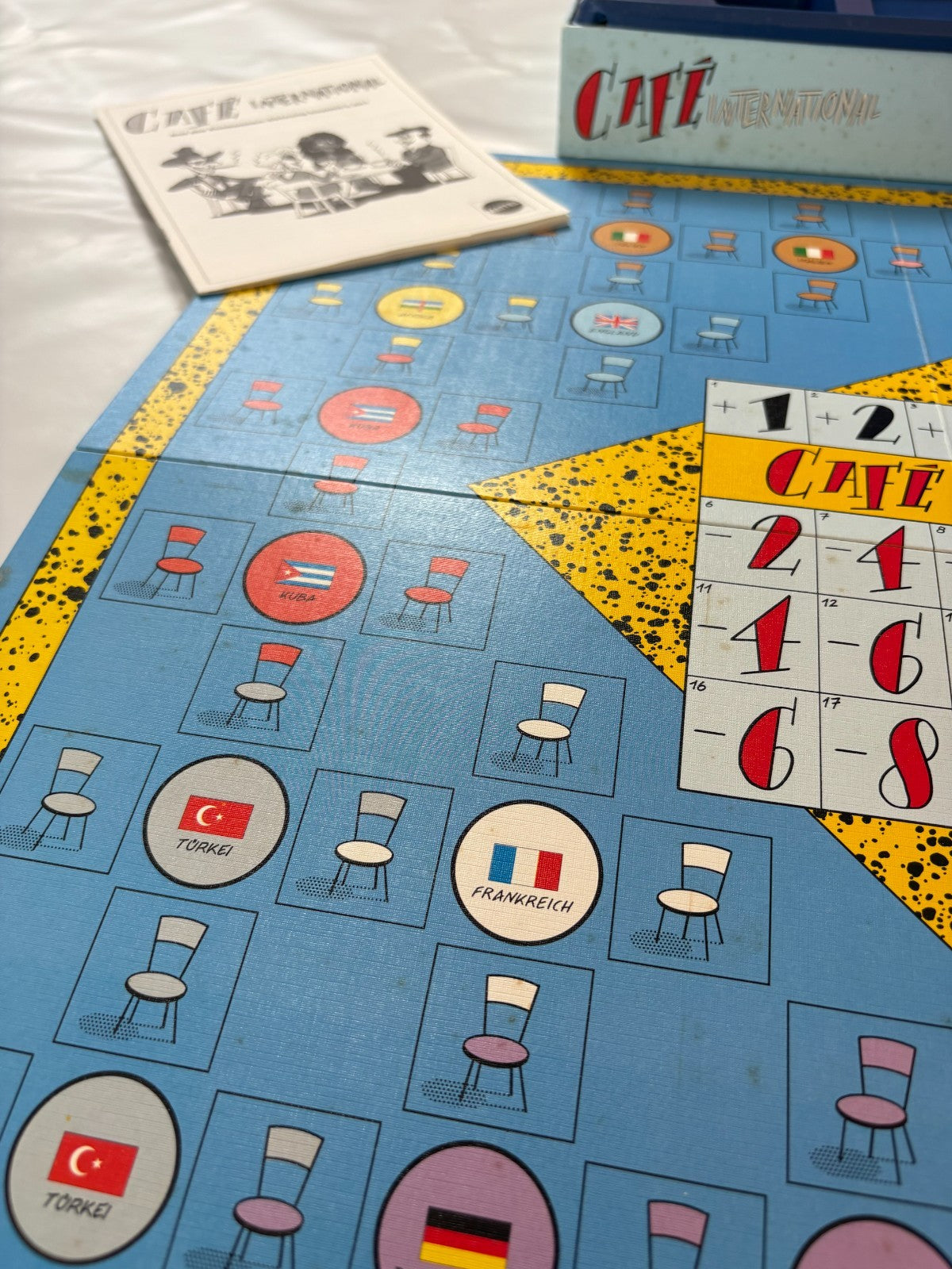 Café International - Brettspiel von Mattel - Vollständig Brett Karton Fleckig - Ansicht 10