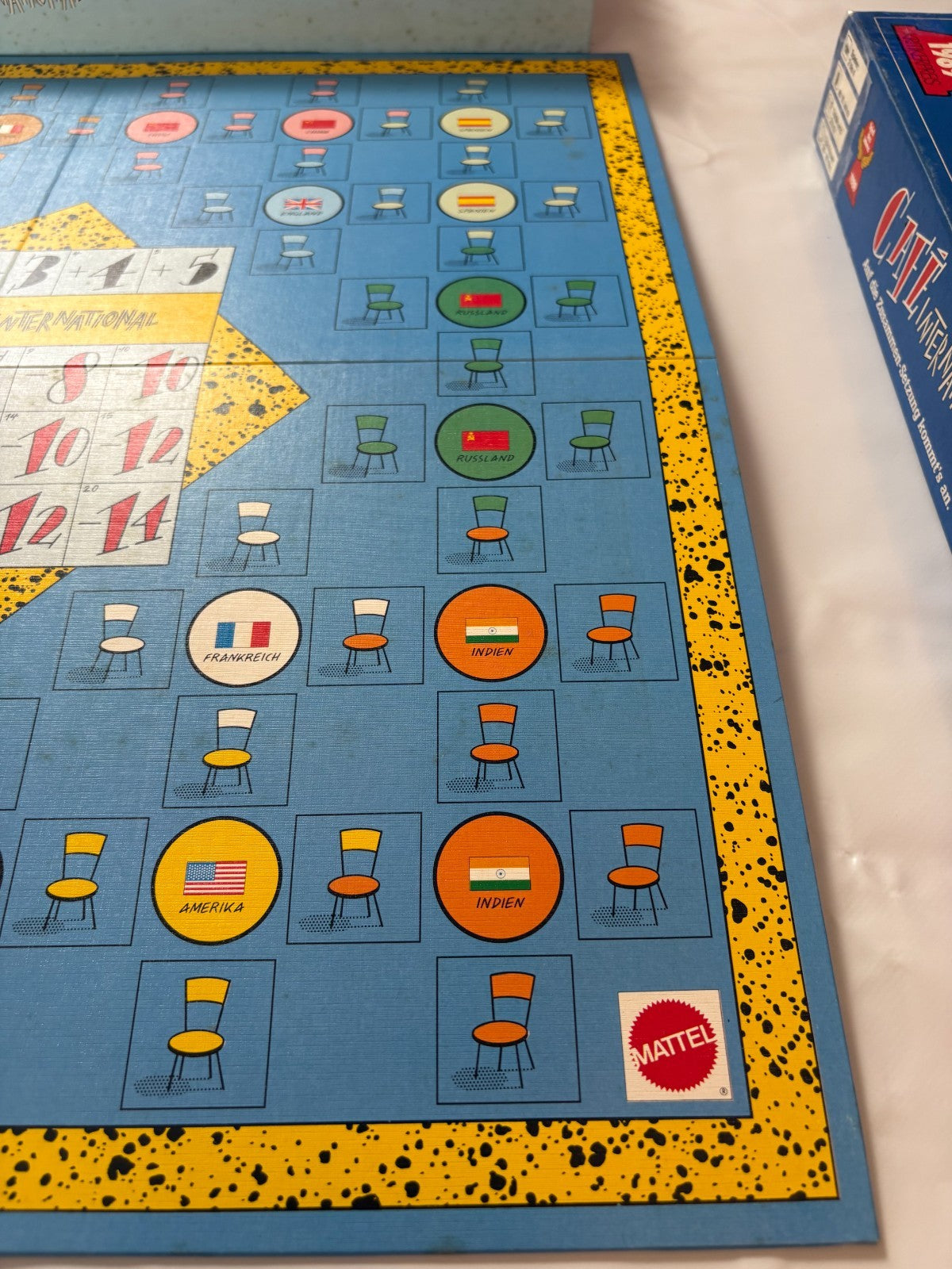 Café International - Brettspiel von Mattel - Vollständig Brett Karton Fleckig - Ansicht 11