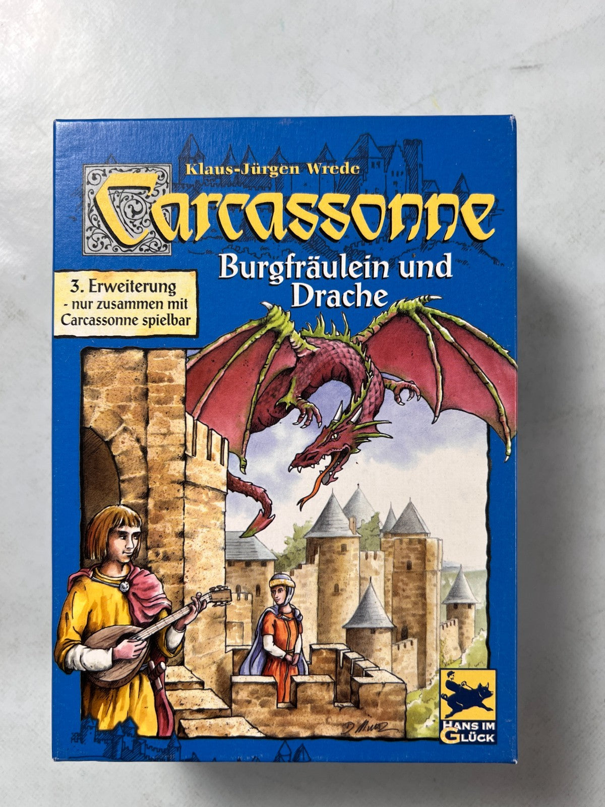 Carcassonne Erweiterung  Burgfräulein und Drache  Hans im Glück  Vollständig - Ansicht 4