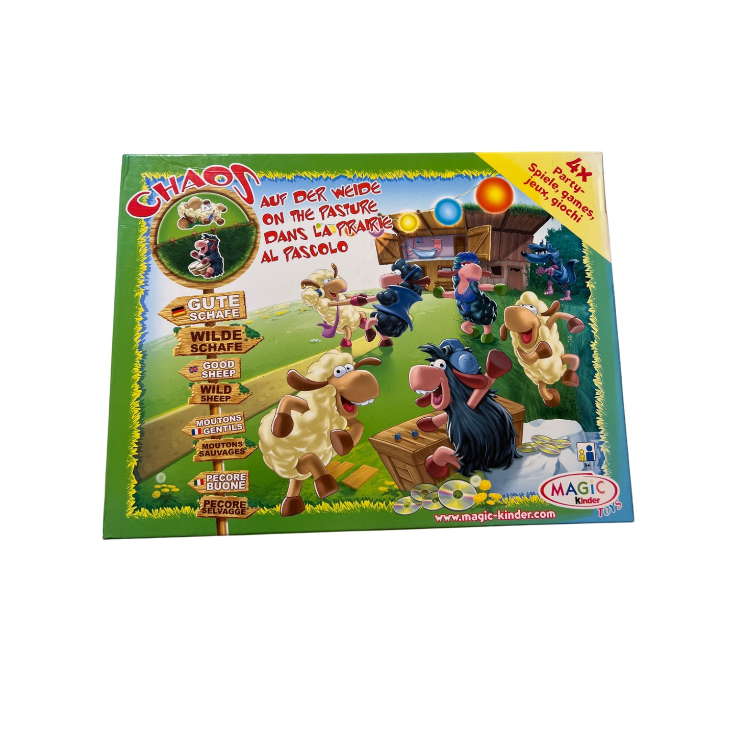 CHAOS AUF DER WEIDE 4 x PARTY SPIELE GUTE SCHAFE – SKU A14122 – Gesellschaftsspiel gebraucht kaufen bei Brettspielimperium