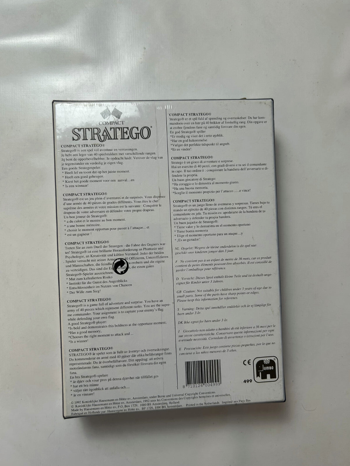 Compact STRATEGO  JUMBO 499 Spiel Brettspiel 1992 - NEU in Folie - Ansicht 4