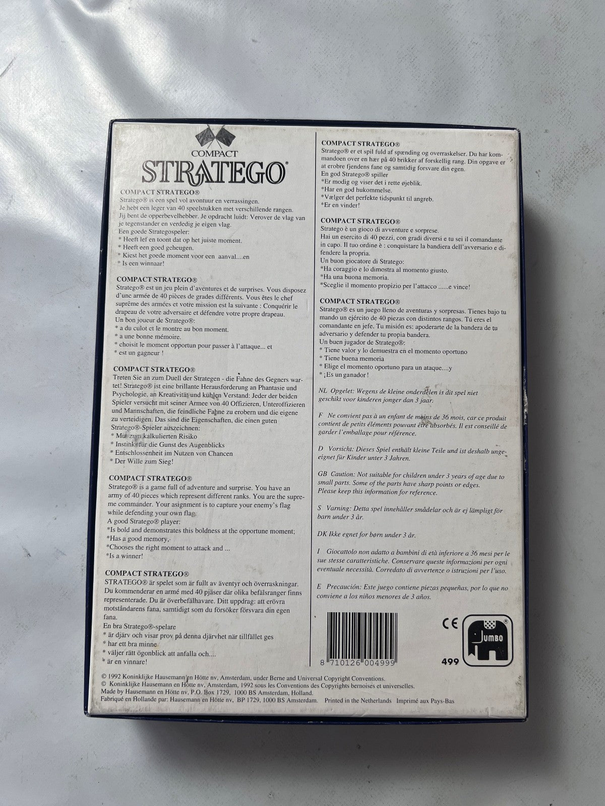 Compact STRATEGO  JUMBO 499 Spiel Brettspiel 1992  Vollständig - Ansicht 2