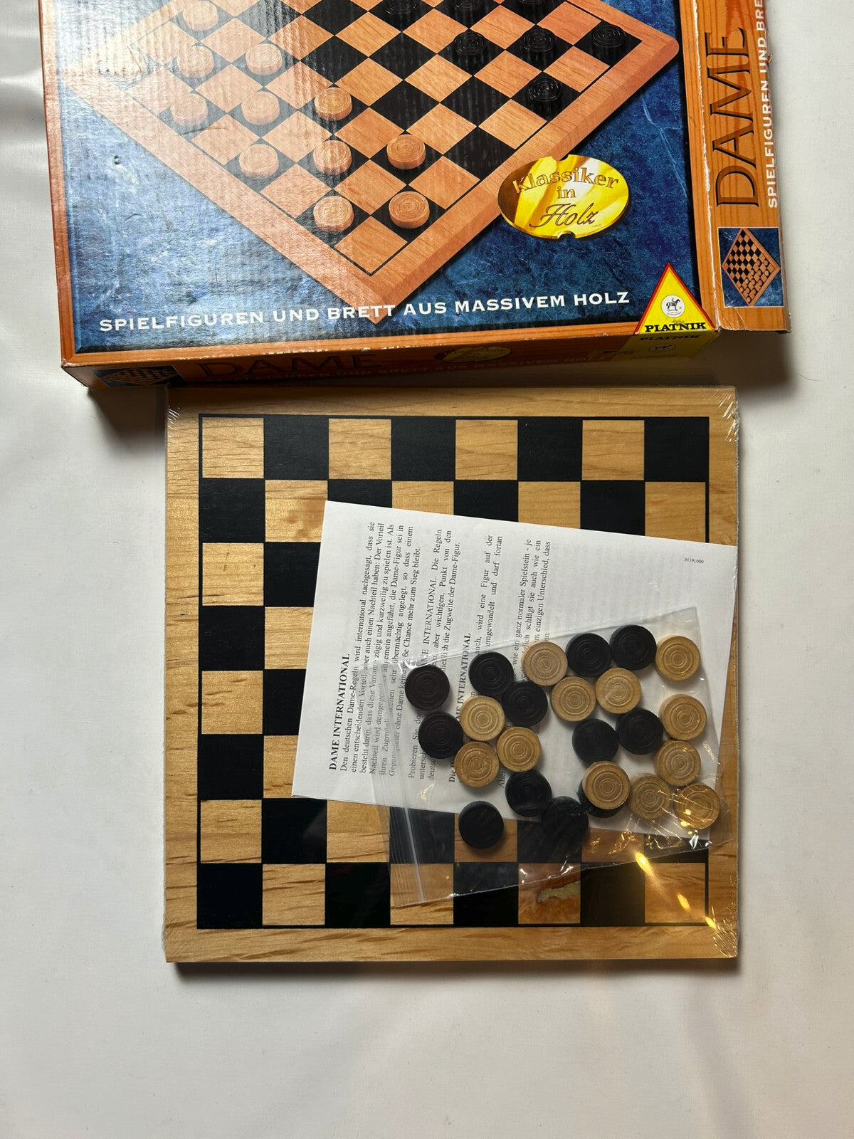 Dame Holz Spiel Brettspiel PIATNIK Gesellschaftsspiel  - Unbespielt - Ansicht 4