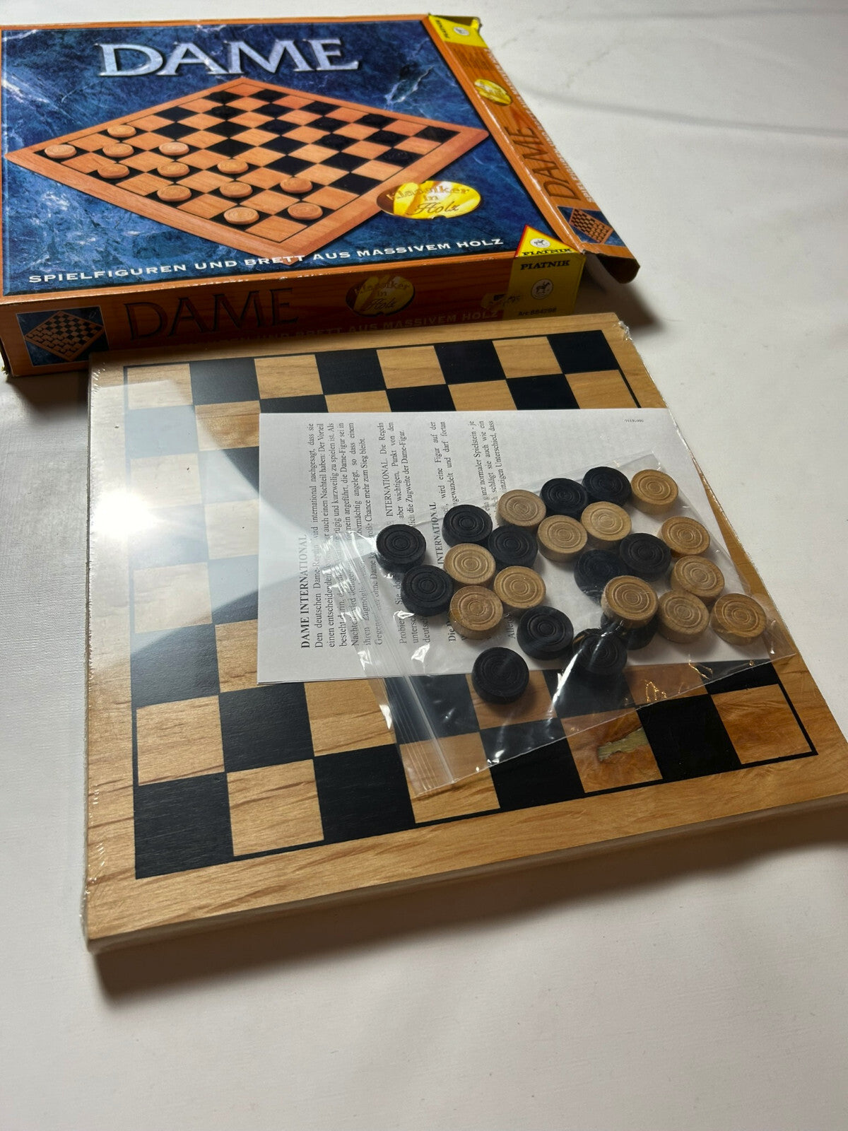 Dame Holz Spiel Brettspiel PIATNIK Gesellschaftsspiel  - Unbespielt - Ansicht 5