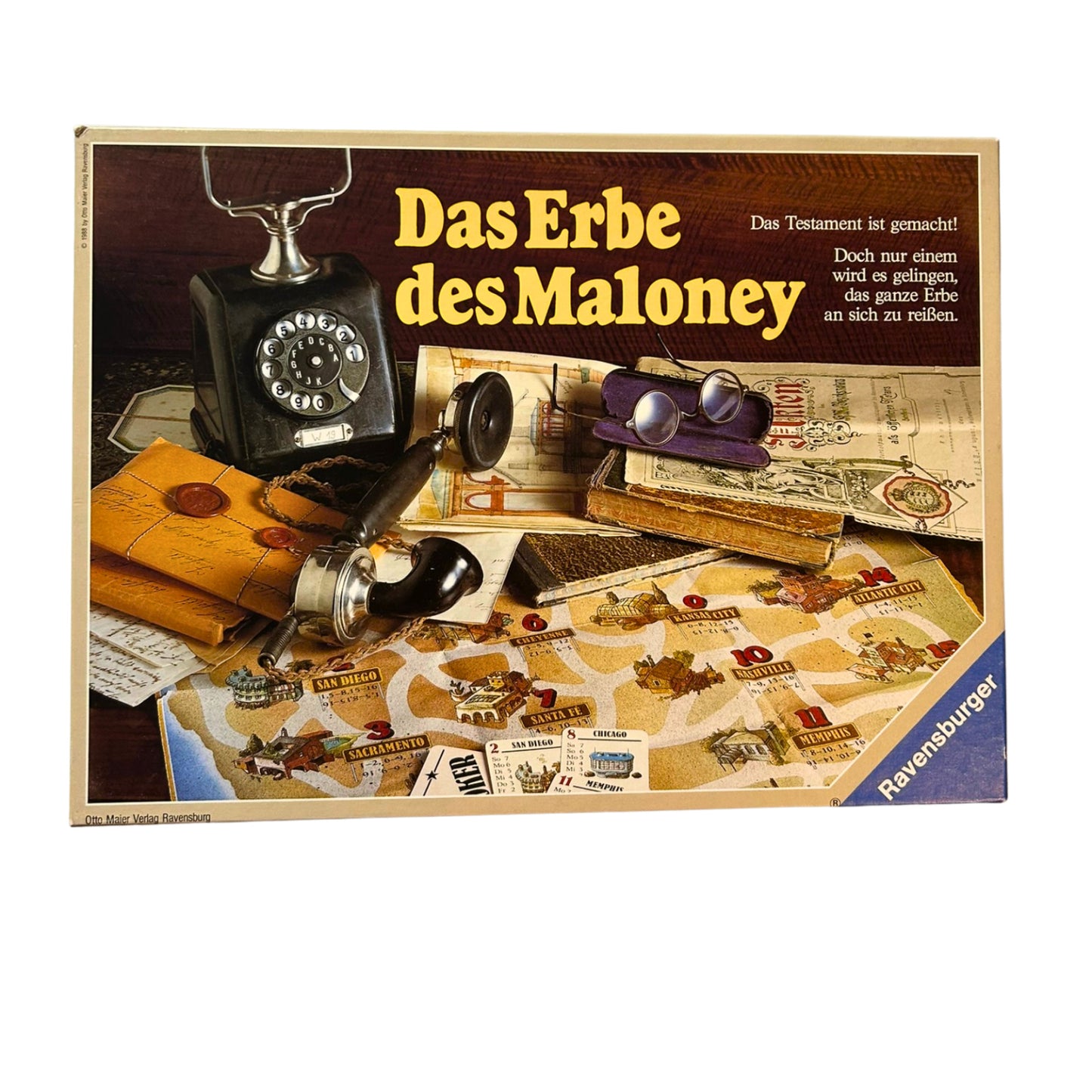 Das Erbe des Maloney – Ravensburger Brettspiel von 1988 – – SKU A10673 – Gesellschaftsspiel gebraucht kaufen bei Brettspielimperium