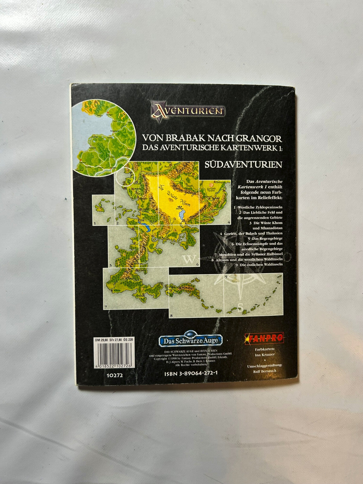 DAS SCHWARZE AUGE DSA KARTENWERK 1 VON BRABAK NACH GRANGOR - Vollständig - Ansicht 5