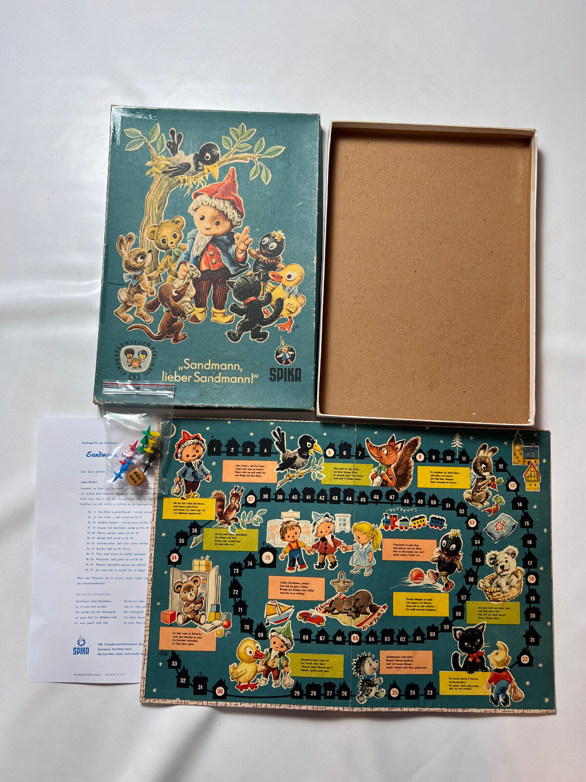 DDR Würfelspiel „Sandmann, lieber Sandmann“ SPIKA VEB - Vollständig - Ansicht 2