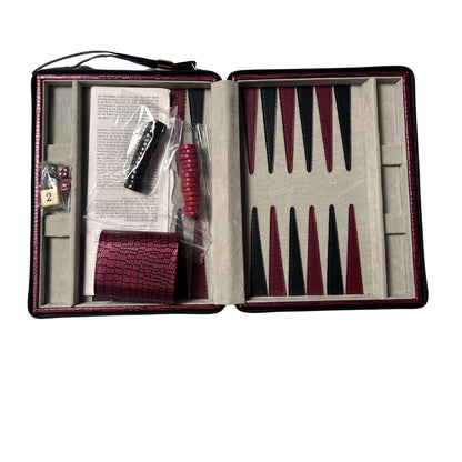 Deluxe Reise Backgammon KunstlederKoffer 1x wüfelbecher – SKU A8320 – Gesellschaftsspiel gebraucht kaufen bei Brettspielimperium
