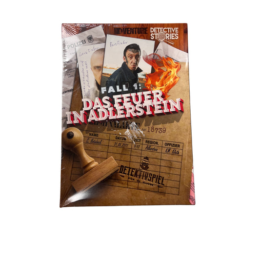 Detective Stories. Das Feuer in Adlerstein. Tatort Detektivspiel – SKU A10243 – Gesellschaftsspiel neu kaufen bei Brettspielimperium