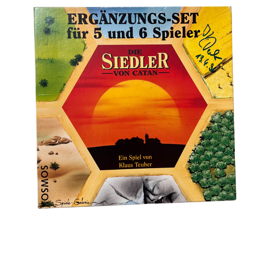 Die Siedler von Catan für 5 und 6 Spieler Holz signiert Klaus Teuber Vollständi - Ansicht 1