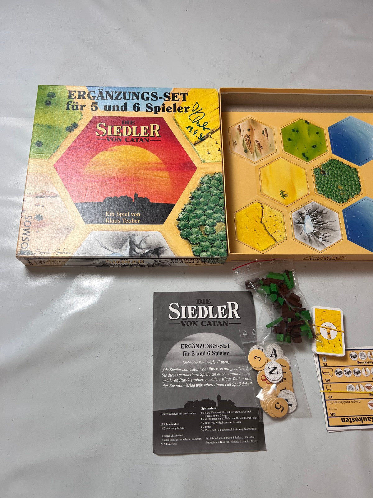 Die Siedler von Catan für 5 und 6 Spieler Holz signiert Klaus Teuber Vollständi - Ansicht 5