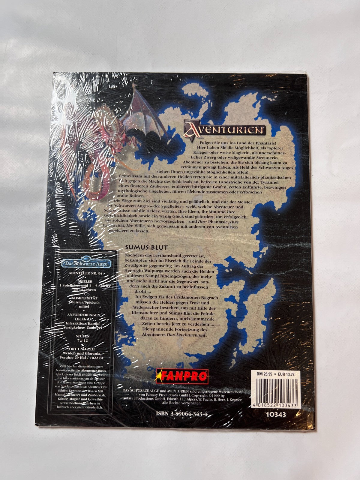 DSA 4 * Das Schwarze Auge * Sumus Blut * Abenteuer A94 - NEU in Folie - Ansicht 4