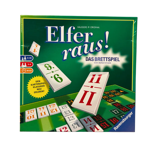 Elfer raus! Das Brettspiel - Ravensburger 2012 – SKU A11069 – Gesellschaftsspiel gebraucht kaufen bei Brettspielimperium