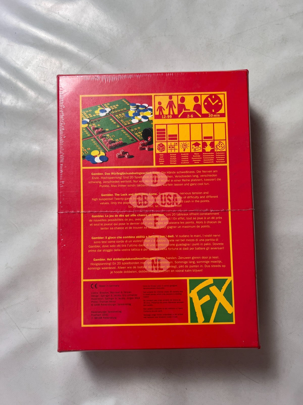 Gambler Würfelspiel - FX Schmid - Taktik Brettspiel 1998 - NEU in Folie - Ansicht 7