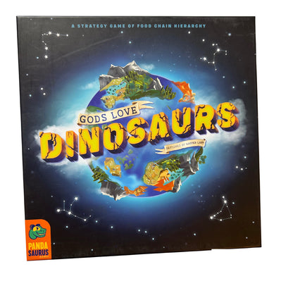 Gods Love Dinosaurs – Brettspiel von Pandasaurus Games englisch – SKU A11494 – Gesellschaftsspiel gebraucht kaufen bei Brettspielimperium