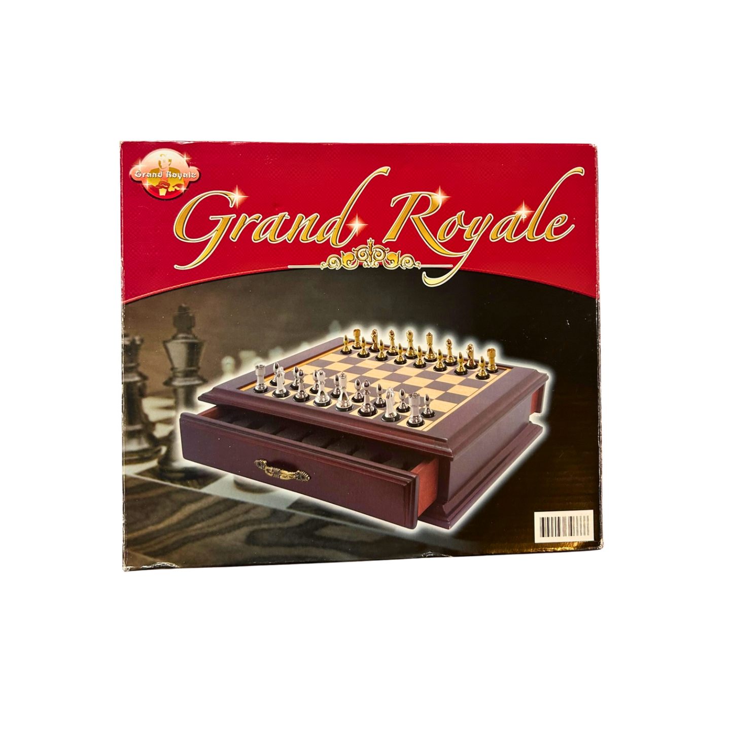 Grand Royale Schatulle aus Holz 20x20 Figuren Metall König 4cm  Unbespielt - Ansicht 1