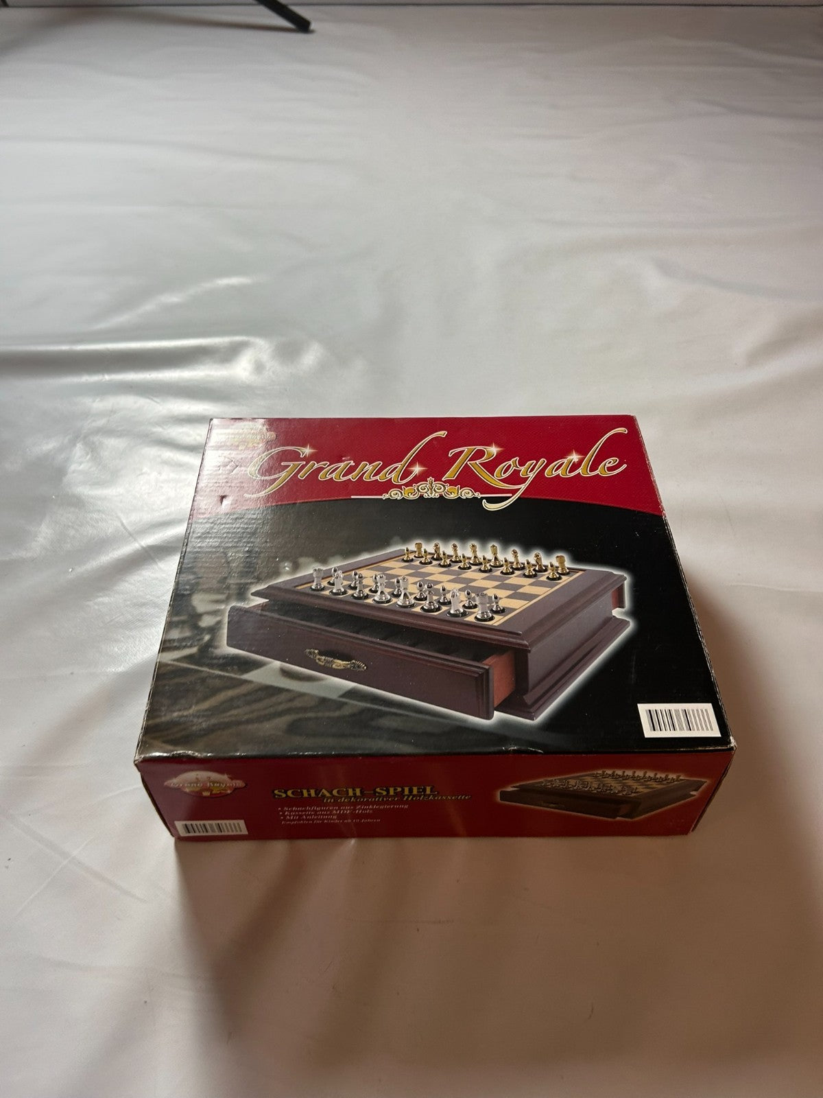 Grand Royale Schatulle aus Holz 20x20 Figuren Metall König 4cm  Unbespielt - Ansicht 3