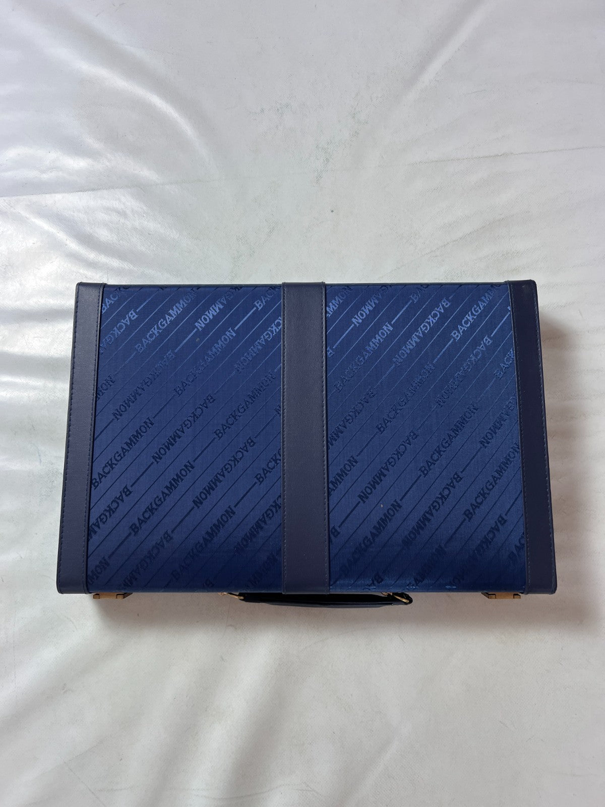 Großer Backgammon Kunstleder-Koffer - blau  38 x 25 cm geschlossen - Ansicht 6
