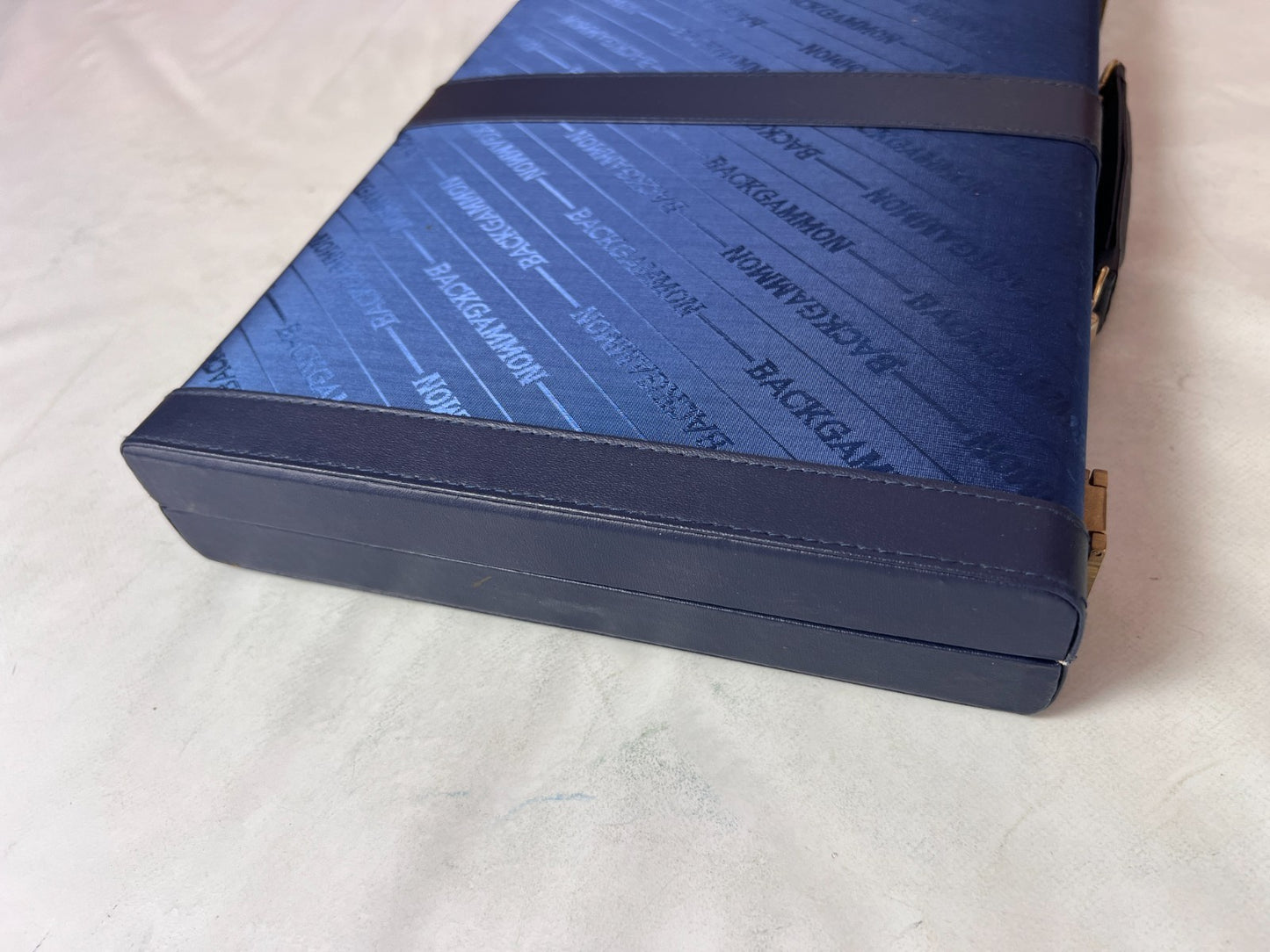 Großer Backgammon Kunstleder-Koffer - blau  38 x 25 cm geschlossen - Ansicht 7