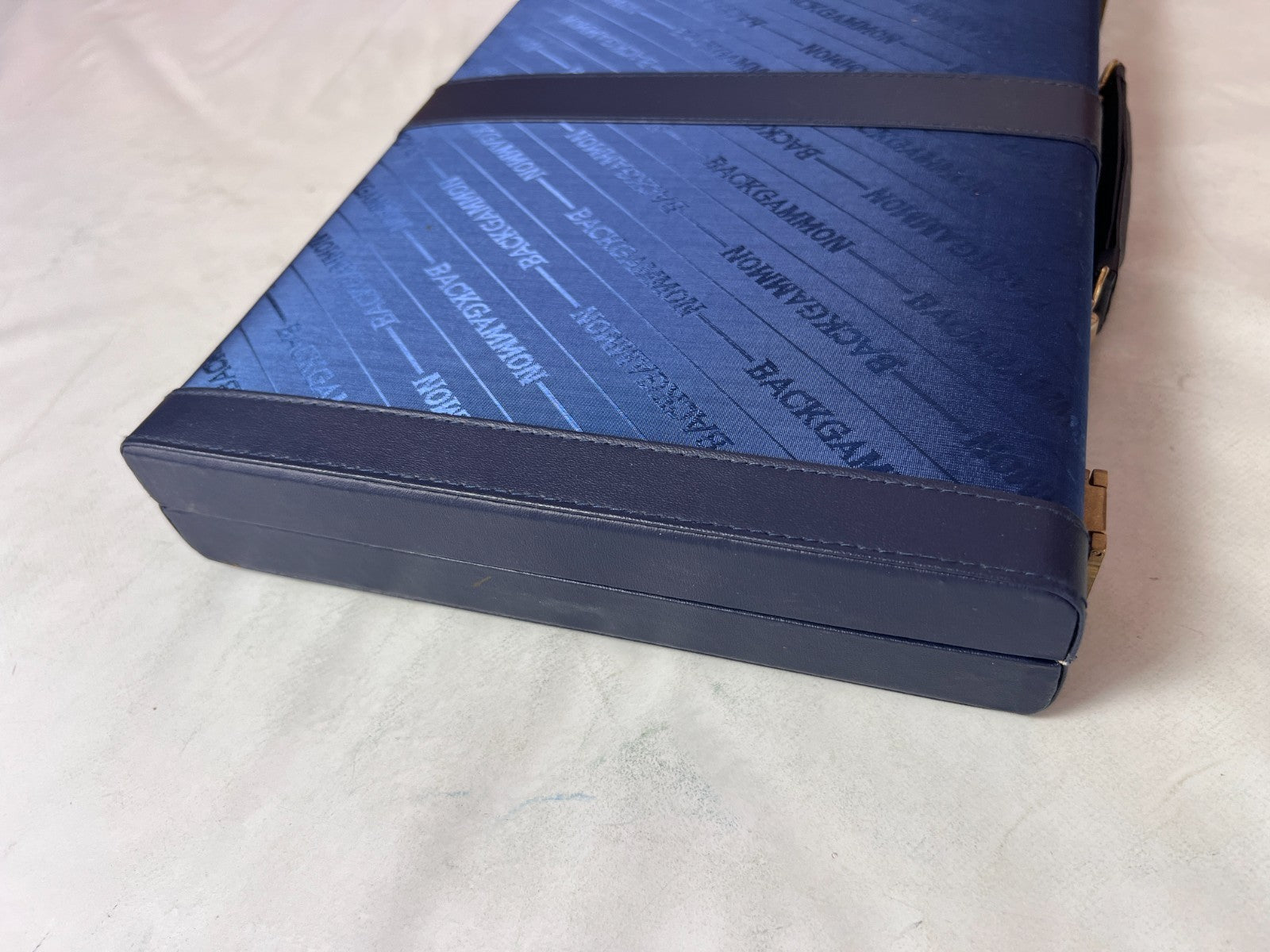 Großer Backgammon Kunstleder-Koffer - blau  38 x 25 cm geschlossen - Ansicht 7